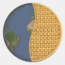Global Vegan Waffle Party Sticker, Round