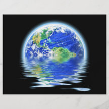 Global Warming Flooded Earth Illustration Flyer Design