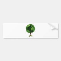 Globe world tree concept bumper sticker