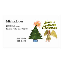 Glorious Christmas Angel Business Card Templates