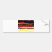 Glorious Sunset Colours Ocean Art Beach Painting Bumper Sticker