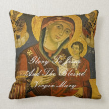 Glory To Jesus and the Blessed Virgin Mary Pillows