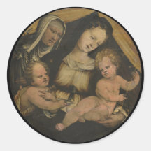 GLORY TO JESUS AND THE BLESSED VIRGIN MARY ROUND STICKERS