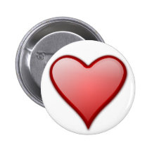 glossy love heart Button
