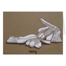 gloves, gloves, terry greeting cards