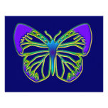 Glowing Blue Butterfly Invite
