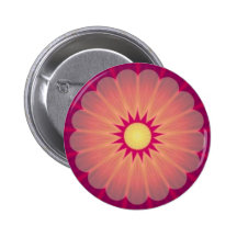 Glowing Flower Kaleidoscope Button