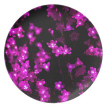 Glowing Pink Flower Lights Party Plate
