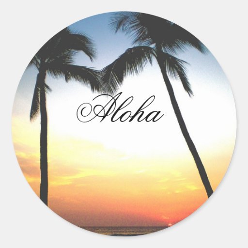 Glowing Sunset Round Stickers