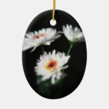 Glowing White Chrysanthemums 1 Christmas Ornament