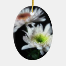 Glowing White Chrysanthemums 4 Christmas Tree Ornaments
