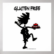 Gluten-Free Whimsy Silhouette Design Poster