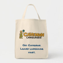 Go Caveman. Learn language fas Tote bag