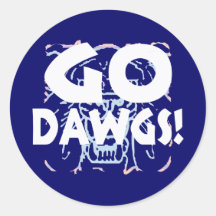 Go Dawgs2 Round Stickers