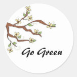 Go Green  Branch with Buds Sticker