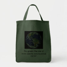 Go green like me. canvas bag
