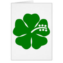 Go green theme hibiscus greeting cards