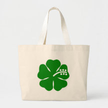 Go green theme hibiscus tote bag
