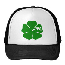 Go green theme hibiscus trucker hat