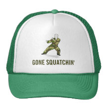 Go Squatchin' Bigfoot Hunter In Camo Fatigues Hat
