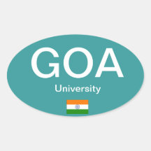 Goa University (India) European-style Oval Sticker