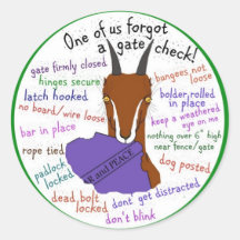 goat, lamancha, escape trouble round sticker