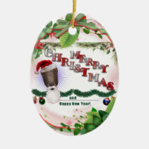 GOAT MERRY CHRISTMAS ORNAMENT HAPPY NEW YEAR