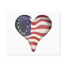 God Bless America In A Heart Gallery Wrapped Canvas