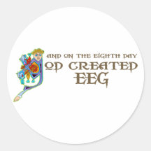 God Created EEG Round Stickers