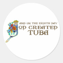God Created Tuba Sticker