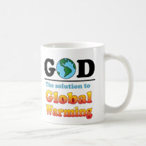 God Global Warming mugs