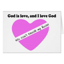 God is love, and I love God pink heart design Card