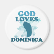 God Loves Dominica Fridge Magnets