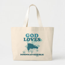 God Loves Dominican Republic Canvas Bags