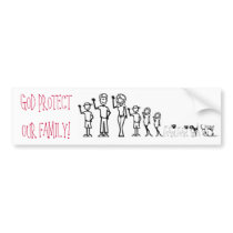 GOD PROTECT OUR FAMILY bumper stickers