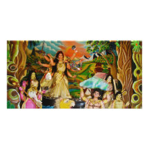 Goddess Durga at Durga festival in Burdwan Personalized Photo Card