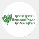 Godless For World Peace Round Sticker