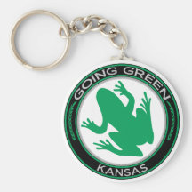 Going Green Kansas Frog Key Chain