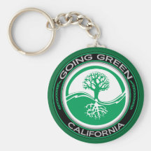 Going Green Tree California Keychain