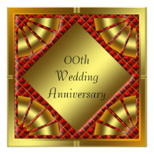 Gold 50th Wedding Anniversary Party Invitation