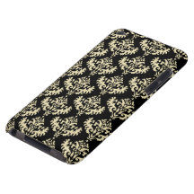 Gold and Black Damask Pattern Barely There iPod Covers