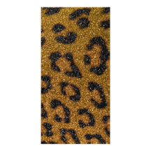 Gold and Black Girly Glitter Cheetah Print Photo Card Template