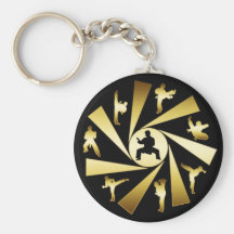 GOLD AND BLACK MARTIAL ARTS KEYCHAINS