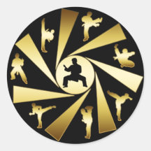 GOLD AND BLACK MARTIAL ARTS STICKER