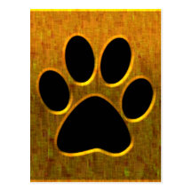 GOLD AND BLACK PAW PRINT POST CARDS