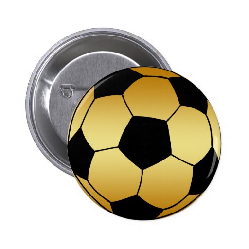 GOLD AND BLACK SOCCER BALL BUTTONS
