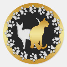 GOLD AND CHROME CATS STICKER