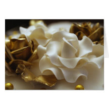 Gold and Cream Wedding Rose Invitation Card