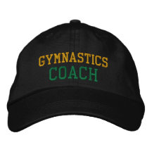 Gold and Green Gymnastics Coach Hat Embroidered Hat