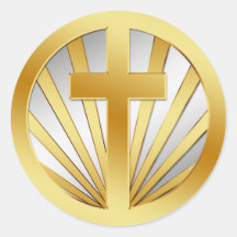 GOLD AND SILVER CROSS STICKERS